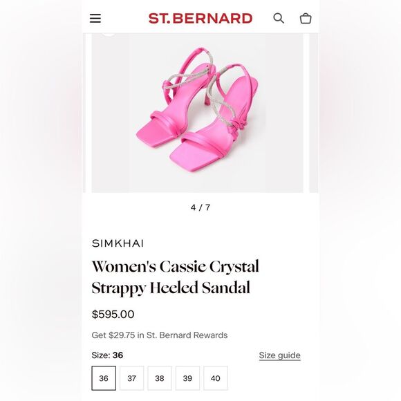 Jonathan Simkhai Revolve Cassie Crystal Strappy Sandal in Pink, New, Size EU 41 - Picture 3 of 11